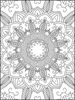 Mandala Coloring Book For Adult. Mandala Coloring Pages. Mandala Coloring Book. Seamless vector pattern. Black and white linear drawing. coloring page for children and adults.