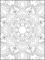 Mandala Coloring Book For Adult. Mandala Coloring Pages. Mandala Coloring Book. Seamless vector pattern. Black and white linear drawing. coloring page for children and adults.