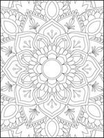 Mandala Coloring Book For Adult. Mandala Coloring Pages. Mandala Coloring Book. Seamless vector pattern. Black and white linear drawing. coloring page for children and adults.