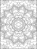 Mandala Coloring Book For Adult. Mandala Coloring Pages. Mandala Coloring Book. Seamless vector pattern. Black and white linear drawing. coloring page for children and adults.