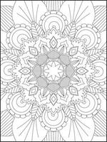 Mandala Coloring Book For Adult. Mandala Coloring Pages. Mandala Coloring Book. Seamless vector pattern. Black and white linear drawing. coloring page for children and adults.