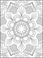 Coloring book pages. Mandala. Abstract Islamic flower. Children's and adult anti-stress coloring book. White background, black outline. Vector stock illustration. Pattern mandala Coloring Pages