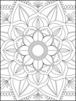 Coloring book pages. Mandala. Abstract Islamic flower. Children's and adult anti-stress coloring book. White background, black outline. Vector stock illustration. Pattern mandala Coloring Pages