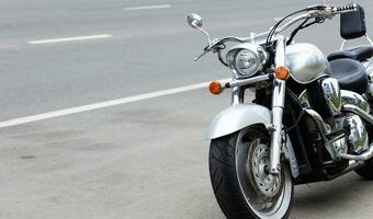Minsk, Belarus, August  2023 - Classic Honda motorcycle on road. photo