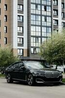 Minsk, Belarus, August 2023 -  Black premium BMW photo