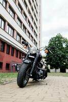 Minsk, Belarus, August  2023 - Modern Harley Davidson motorcycle photo