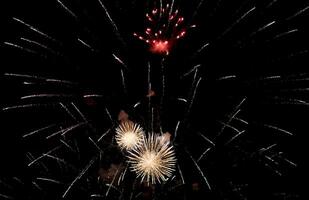 fireworks on black background. photo