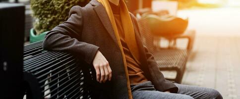 successful stylish man in elegant coat photo