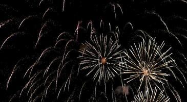 fuegos artificiales ligero arriba el cielo. foto