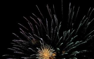 Beautiful colorful fireworks for celebration photo