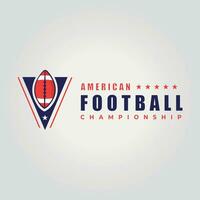 plano americano fútbol americano logo diseño, ilustración de un rugby pelota con un triángulo emblema vector