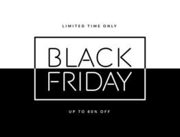 Minimalistic Black Friday sale banner. Black and white template for modern advertising promotion. vector
