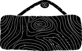 a black and white drawing of a bag with a pattern vector