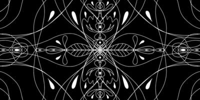 a black and white abstract design with a large flower vector