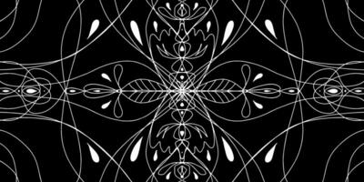 a black and white abstract design with a large flower vector