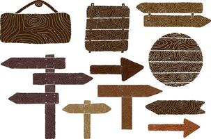 wooden signs and arrows vector