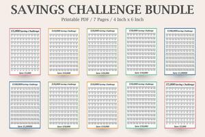 Money Saving Planner,Financial Challenge Tracker,A6 Budget Tracker,Savings Challenge Bundle,Savings Tracker Journal,Frugal Living Planner vector