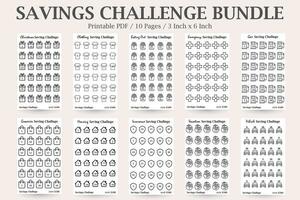 Savings Tracker Bundle,A6 Size Savings Challenge,500 Savings Goal Tracker,Money Savings Planner,A6 Savings Journal,Savings Tracker Set vector
