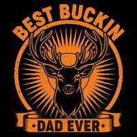 mejor buckin papá nunca camiseta vector