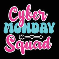 Cyber monday awesome retro  design  for t-shirt, cards, frame artwork, bags, mugs, stickers, tumblers, phone cases, print etc. vector