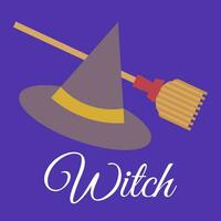 Witch Halloween vector sticker