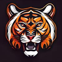tiger head mascot logo design illustration photo