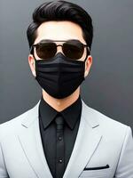 asian man in black mask photo