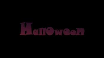 Halloween Schriftart auf schwarz Hintergrund video