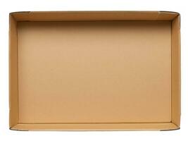 brown cardboard box isolated on white background photo