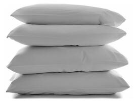 stack of white pillows isolated on white background photo