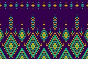 Ethnic Aztec pattern art. Geometric seamless pattern in tribal, folk embroidery, and Mexican style. vector