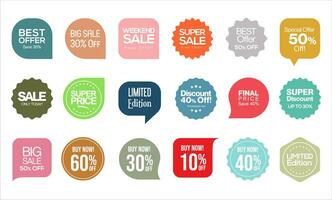 Set of Sale badges tags and labels design vector illustration