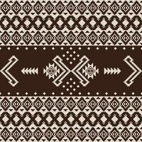 Aztec geometric seamless ethnic pattern. Native American contemporary motif with pixel style. Template print for design for textile, fabric, clothing, curtain, rug, ornament. vector