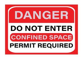 Do not enter permit required confined space sign vector eps.10