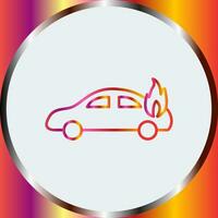 coche único en icono de vector de fuego