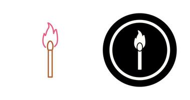 Unique Lit Matchstick Vector Icon