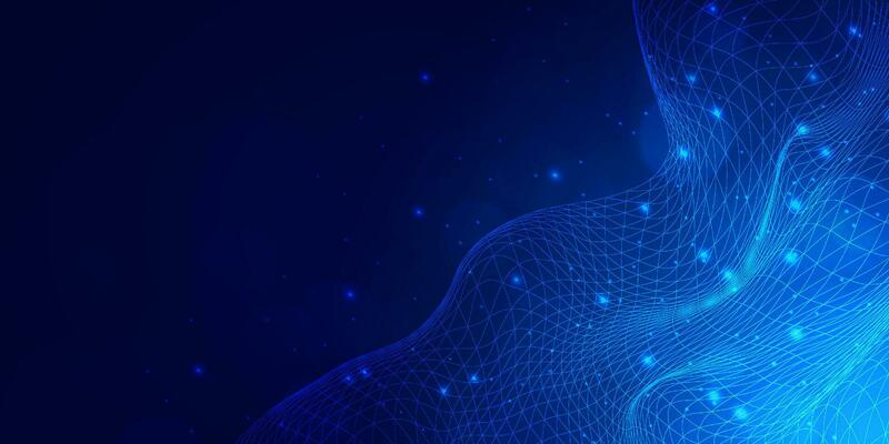 Abstract digital technology futuristic big data blue background, Cyber nano information communication, innovation future tech data, internet network connection, circuit board line dot illustration 3d