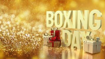 The Gift box and Boxing Day word for Marketing concept 3d rendering photo