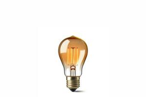 Vintage tungsten light bulb isolated on white background photo