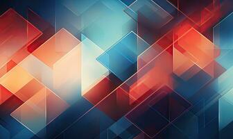 Vibrant geometric shapes in a dynamic arrangement. Created by AI photo