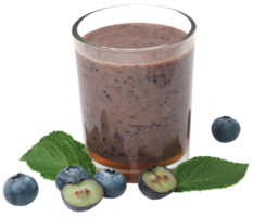 Fresh blueberries and juice in a glass png