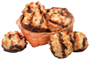 Tasty coconut chocolate cookies png