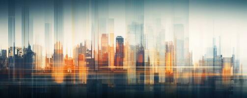 Blurred cityscape with high-rise buildings under construction. AI Generative photo