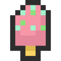 Pixel art cute cartoon ice cream icon png
