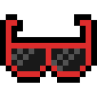 Pixel art cartoon sun glasses icon png