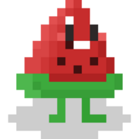 pixel kunst tekenfilm watermeloen karakter png
