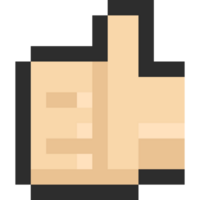 Pixel art thump up icon png