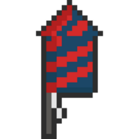 Pixel Kunst Feuerwerk Rakete mit USA Flagge Farbe png