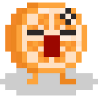 Pixel art cartoon orange character png