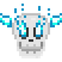 Pixel art devil skull head png